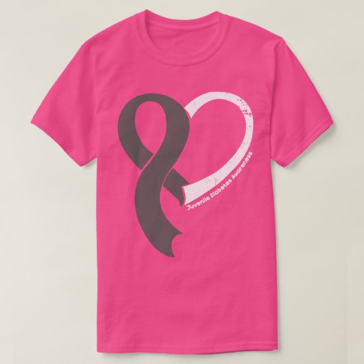 Juveniele Diabetes Bewustzijn Hoop Liefde Hart Lin T-shirt (Design voorkant)