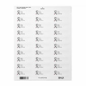 Juveniele Diabetes Grijs Lint 3 Etiket (Full Sheet)