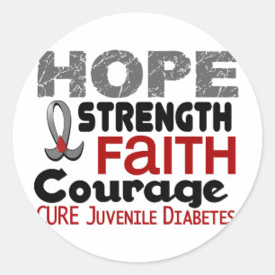 Juveniele Diabetes HOPE 3 Ronde Sticker