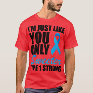Juveniele Diabetic Im net als u alleen maar zoeter T-shirt