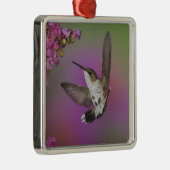 Juveniele mannelijke Ruby Throated Hummingbird Metalen Ornament (Rechts)