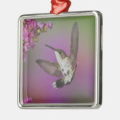 Juveniele mannelijke Ruby Throated Hummingbird Metalen Ornament (Links)