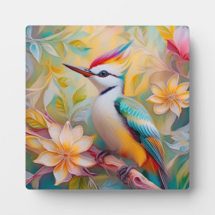 Juveniele regenboog specht fantasie vogel fotoplaat