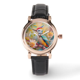 Juveniele regenboog specht fantasie vogel horloge