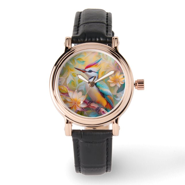Juveniele regenboog specht fantasie vogel horloge (Voorkant)