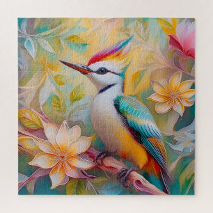 Juveniele regenboog specht fantasie vogel legpuzzel
