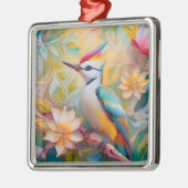 Juveniele regenboog specht fantasie vogel metalen ornament (Links)