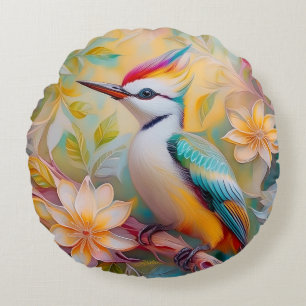 Juveniele regenboog specht fantasie vogel rond kussen