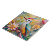 Juveniele regenboog specht fantasie vogel tegeltje (Zijkant)