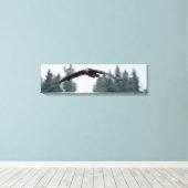 Juvenile adelaar vliegt op het canvas van Washingt Afdruk (Insitu (Houten vloer))