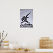 Juvenile Bald Eagle Landing Poster (Keuken)