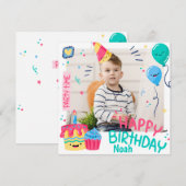 juvenile Birthday Lijst Foto Uitnodiging (Voorkant / Achterkant)