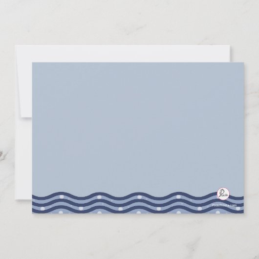 Juvenile Boy Nautical Invitation Kaart (Achterkant)