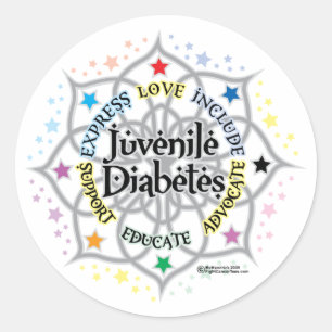 Juvenile Diabetes Lotus Ronde Sticker