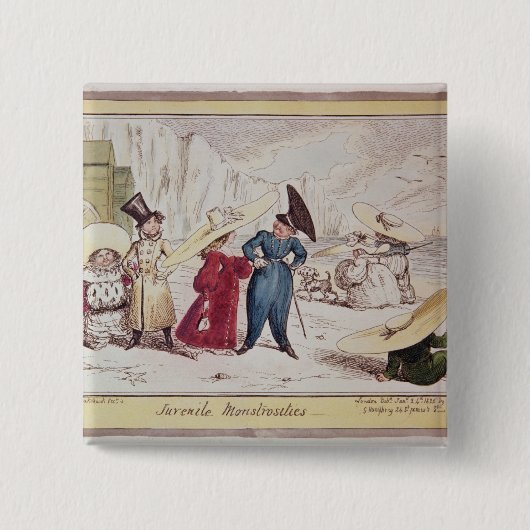 Juvenile Monstrosities, 1825 Vierkante Button 5,1 Cm (Voorkant)