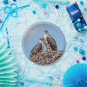 Juvenile Osprey in het nest Papieren Bordje (Feest)