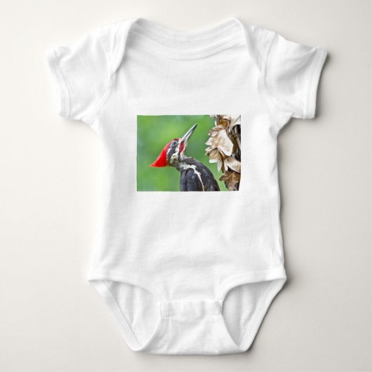 Juvenile pileated Woodpecker Profile Gifts Apparel Romper (Voorkant)