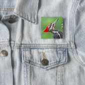 Juvenile pileated Woodpecker Profile Gifts Apparel Vierkante Button 5,1 Cm (In situ)