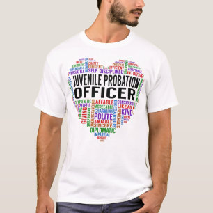 Juvenile Probation Officer Heart T-shirt