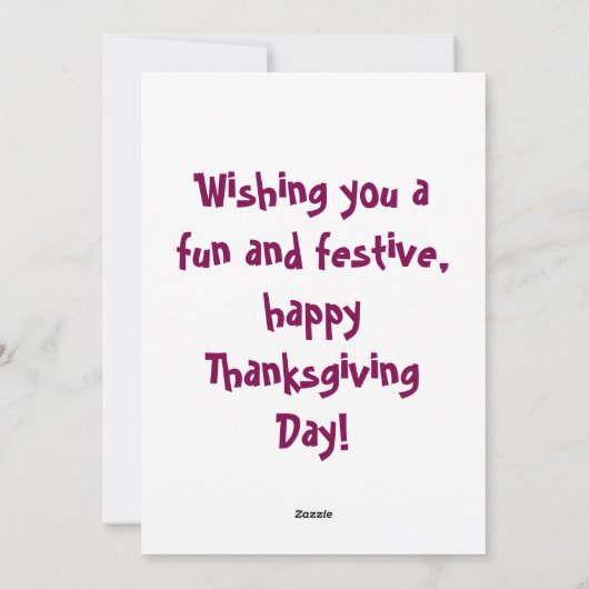 Juvinile gepersonaliseerde Thanksgiving vakantie K Feestdagenkaart (Achterkant)