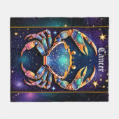 Juweel Galaxy Zodiac Cancer Fleece Deken (Voorkant (Horizontaal))