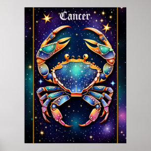 Juweel Galaxy Zodiac Cancer Poster