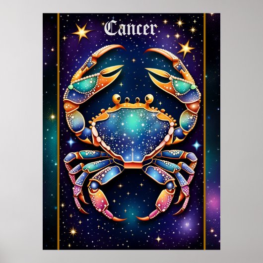 Juweel Galaxy Zodiac Cancer Poster (Voorkant)