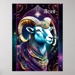 Juweel Galaxy Zodiac Ram Poster