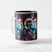 Juweel Galaxy Zodiac Ram Tweekleurige Koffiemok (Voorkant links)
