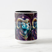 Juweel Galaxy Zodiac Ram Tweekleurige Koffiemok (Center)