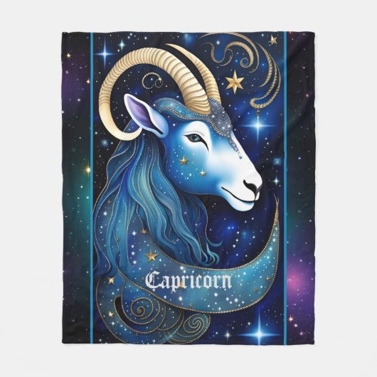 Juweel Galaxy Zodiac Steenbok Fleece Deken (Voorkant)