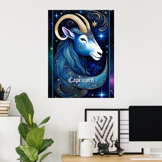 Juweel Galaxy Zodiac Steenbok Poster (Thuiskantoor)