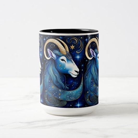 Juweel Galaxy Zodiac Steenbok Tweekleurige Koffiemok (Center)