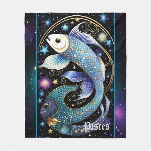 Juweel Galaxy Zodiac Vissen Fleece Deken (Voorkant)