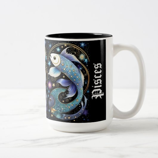 Juweel Galaxy Zodiac Vissen Tweekleurige Koffiemok (Rechts)