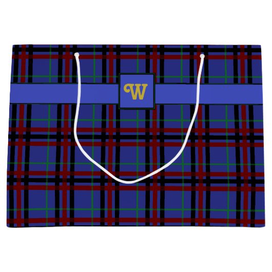 Juweel getinte geruite geschenktas large cadeautasje (Voorkant)