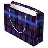 Juweel getinte geruite geschenktas large cadeautasje (Achterkant Gekanteld)