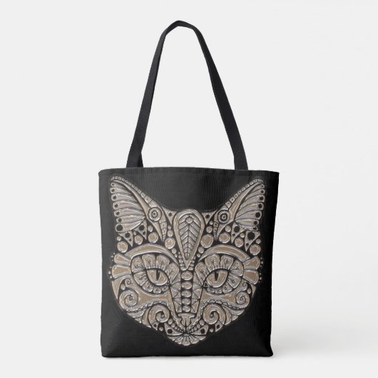 juweel kat canvas tas (Achterkant)