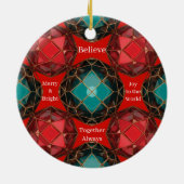 Juweel Kleurenschijf Kerstmis Keramisch Ornament (Achterkant)