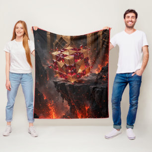 Juweel Kubus op de Vulkanische Afgrond Fleece Deken