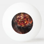 Juweel Kubus op de Vulkanische Afgrond Pingpongbal (Achterkant)