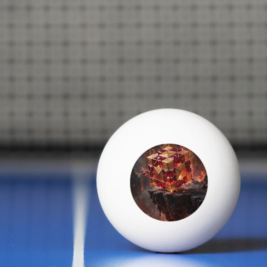 Juweel Kubus op de Vulkanische Afgrond Pingpongbal (Net)