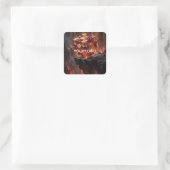Juweel Kubus op de Vulkanische Afgrond Vierkante Sticker (Tas)
