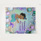 Juweel Mermaid Baby shower Achtergrond Wandkleed (Voorkant (horizontaal))