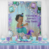 Juweel Mermaid Baby shower Achtergrond Wandkleed