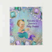 Juweel Mermaid Baby shower Achtergrond Wandkleed (Voorkant)
