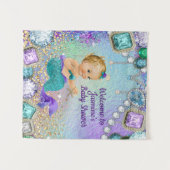 Juweel Mermaid Baby shower Achtergrond Wandkleed (Voorkant (horizontaal))