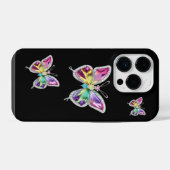 Juweel Regenboog Kristal Vlinders iPhone Hoesje (Achterkant horizontaal)