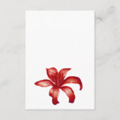 Juweel rode lelie waterverf bruiloft eenzijdige ku informatiekaartje (Voorkant)