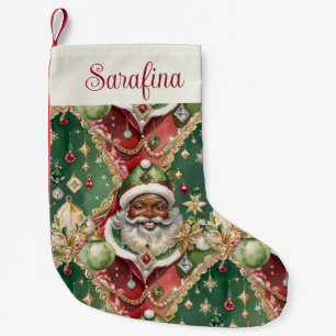 Juweel Santa Afro-Amerikaanse Kerstmis Kleine Kerstsok